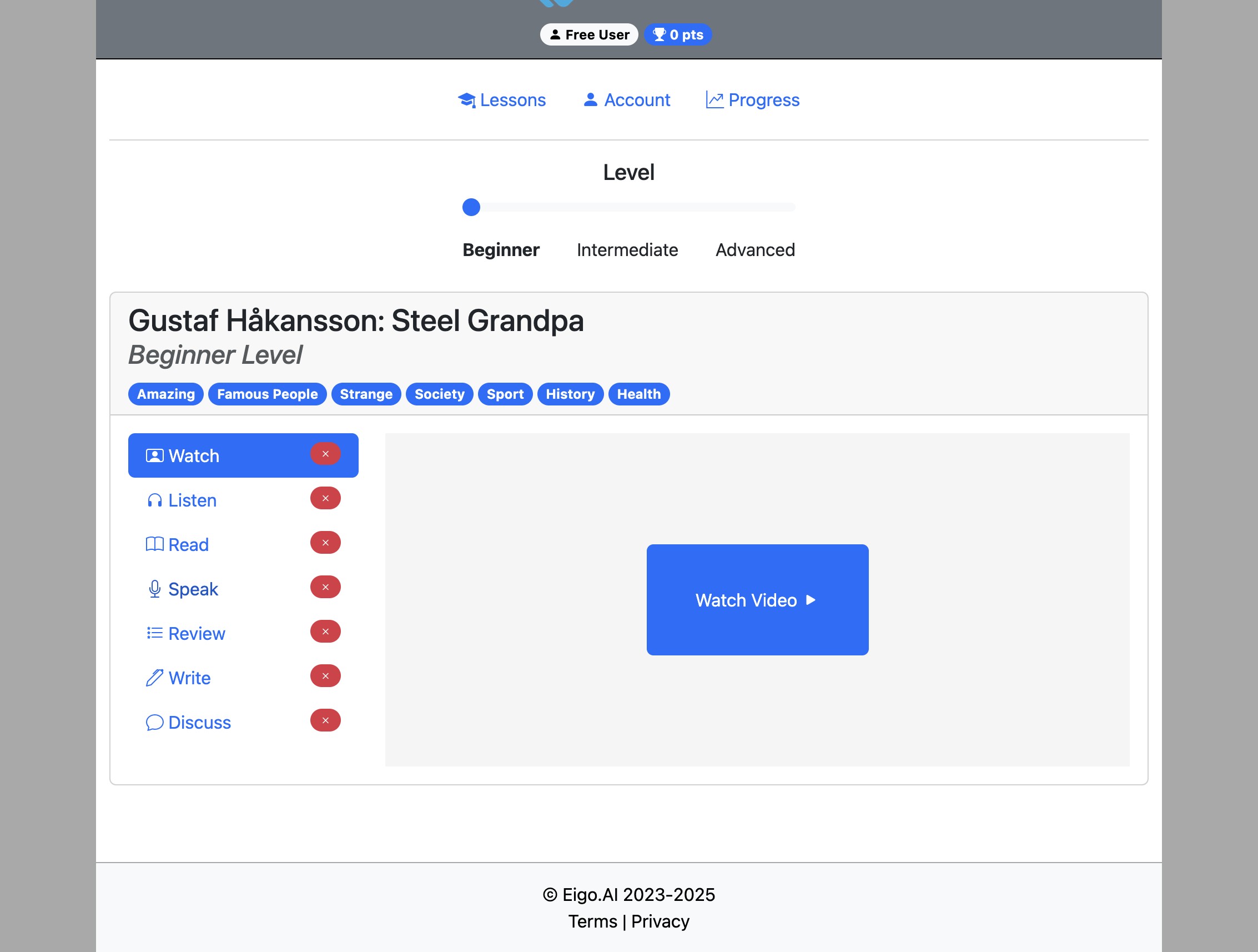 Screenshot for How to do the 'Speak' activity, step 3