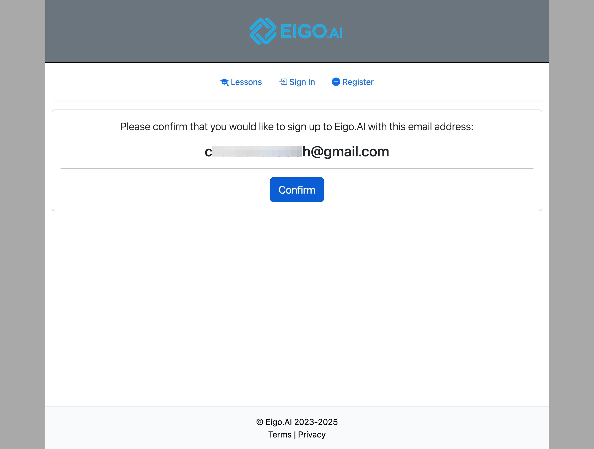 Screenshot for How to register with your email address, step 6
