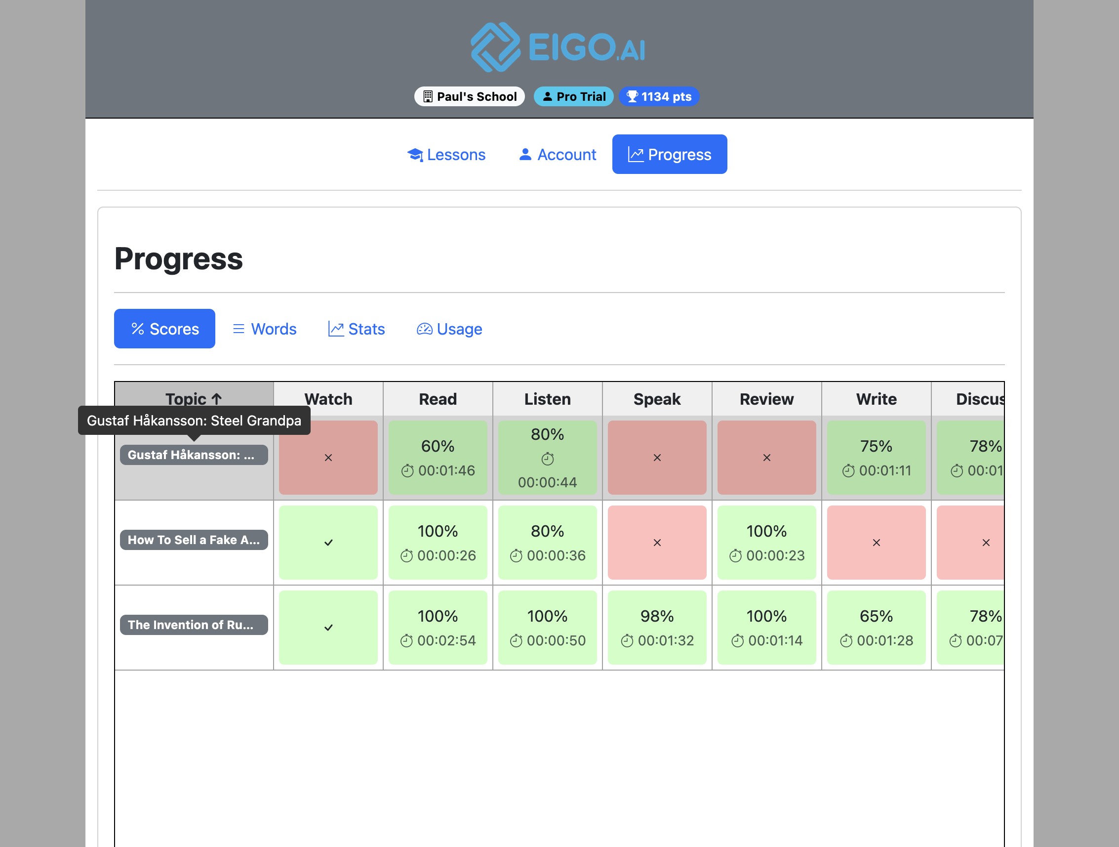 Screenshot for How to view your progress, step 1