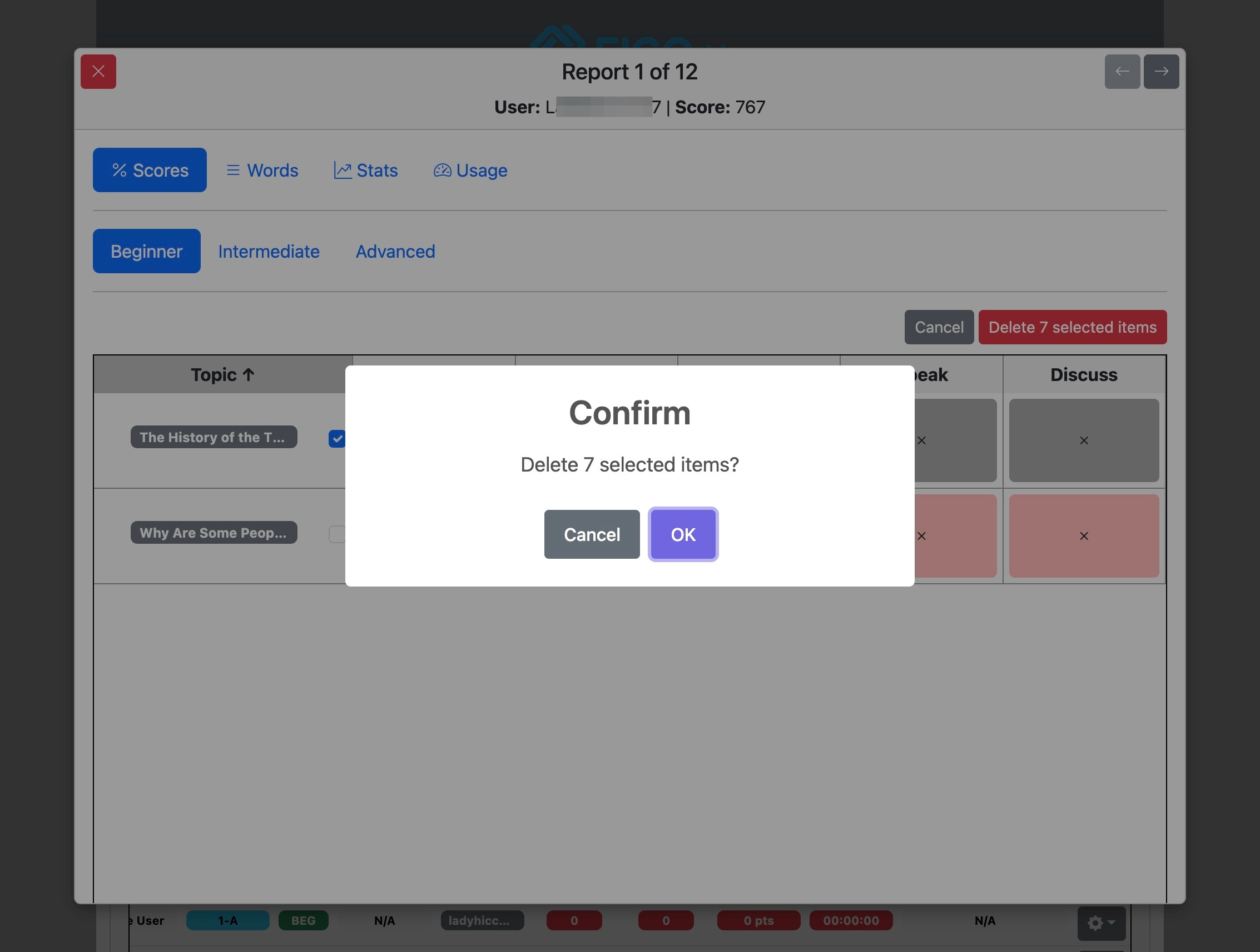 Screenshot for How to view student progress, step 9