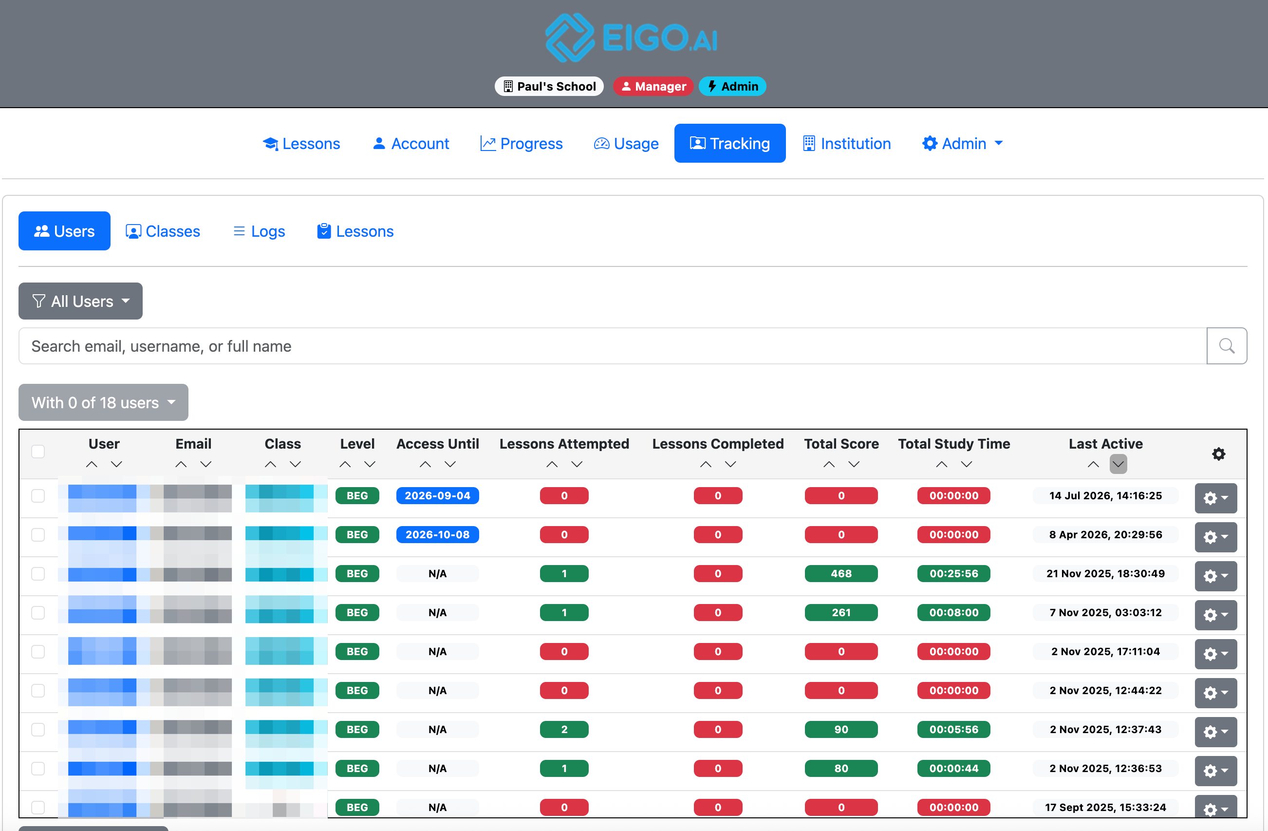 Screenshot for How to view student AI token and speaking usage, step 1